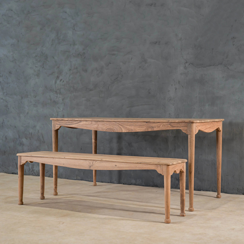 Buy Adel Reclaimed Teak Dining Table & Bench | The Vintage Realm