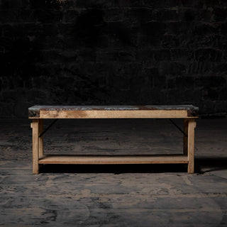 Haven Hinge Metallic Bench With Shelf - Qarnation