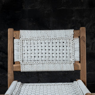 Reclaimed Teak Wood Counter Rope Chair - Qarnation