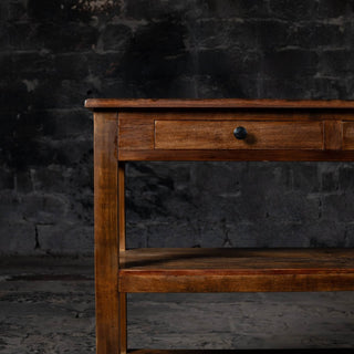 Rustic Reclaimed Weathered Wood Console Table With Drawers - Qarnation