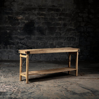 The Heaven Hinge Console Table with shelf - Qarnation