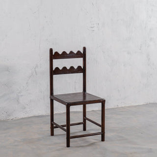 Vintage Black Reclaimed Acacia Wood Dining Chair - Qarnation