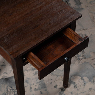 Vintage Reclaimed Neem Wood Bedside Table With Drawer - Qarnation