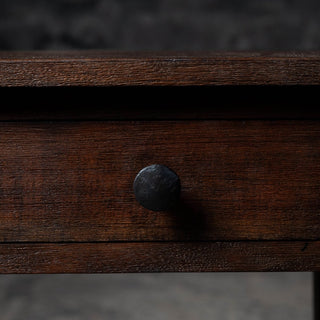 Vintage Reclaimed Neem Wood Bedside Table With Drawer - Qarnation