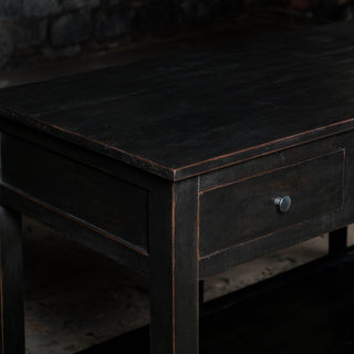 Vintage Reclaimed Wood Kitchen Counter Table With Drawers - Qarnation