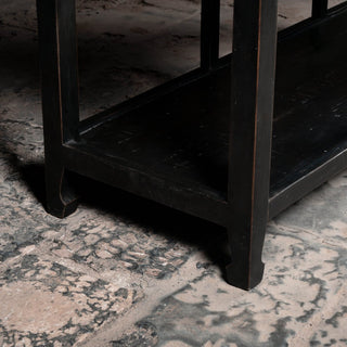 Vintage Reclaimed Wood Kitchen Counter Table With Drawers - Qarnation