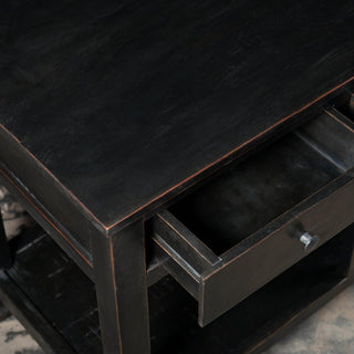 Vintage Reclaimed Wood Kitchen Counter Table With Drawers - Qarnation