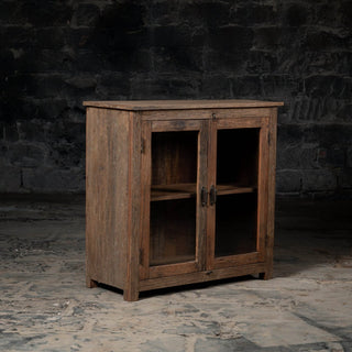 Vintage Weathered Wood Storage Cabinet for Kitchen & Home - Qarnation